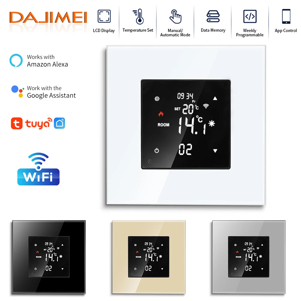 DAJIMEI Tuya WIFI Warm Floor Thermostat Smartlife Home Thermoregulator Electric Heating Temperature Controller Gas Boiler Yandex