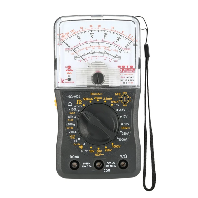 High Precision Mini Handheld Analog Multimeter AC/DC Voltmeter Ammeter Resistance Continuity Capacitance Diodes Tester