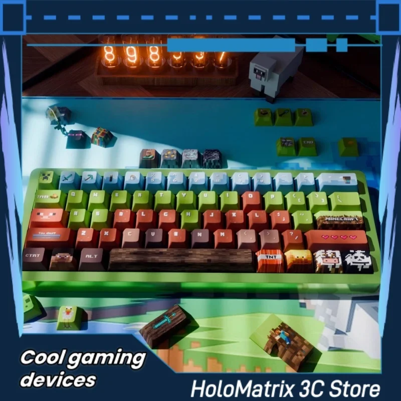 

Pixel Design Game Theme Keycap 139 Key Cherry Height Pbt Material Compatible With Wooting Megalion Magnetic Axis Keyboard Keycap