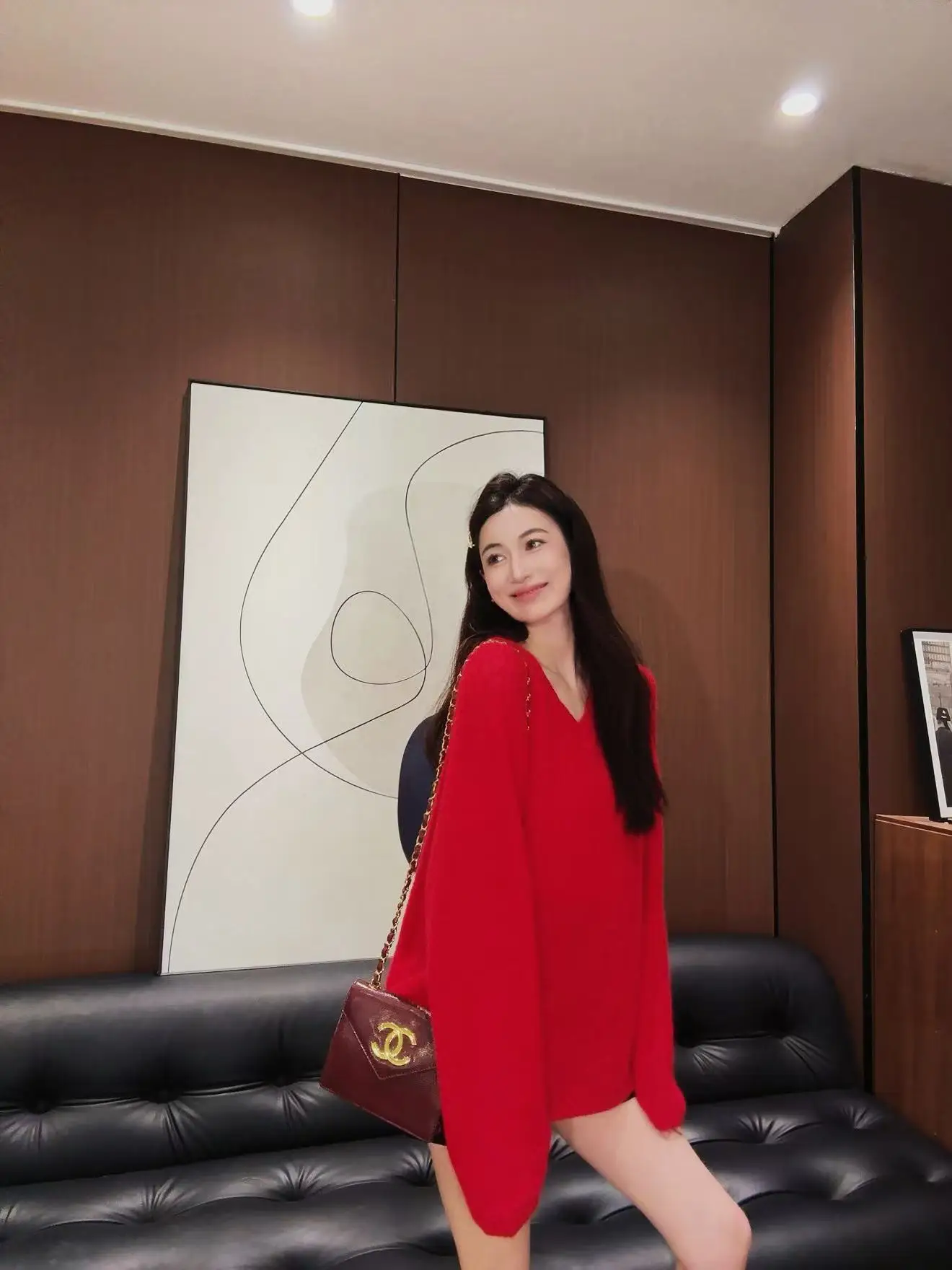 

Дж.И. Конологик | Новый осенне-зимний теплый термосвитер с V-образным вырезом, длинными рукавами, в стиле Lazy Luxury Camere V-ne Color