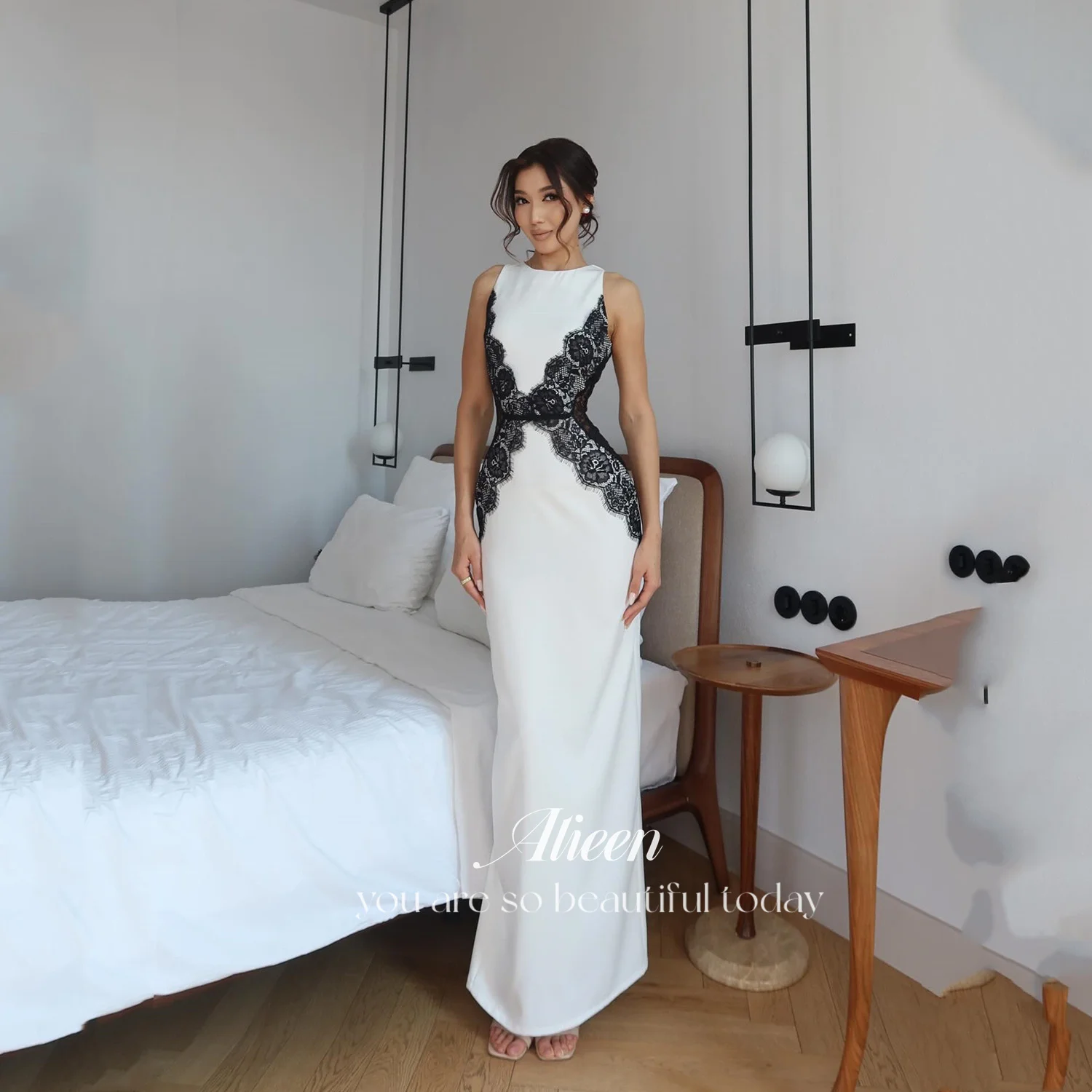 

Aileen Robes of Soirée Elegant Women's Dresses for Wedding Party Customized Ivory White Women Evening Dress Платье Вечернее Lace