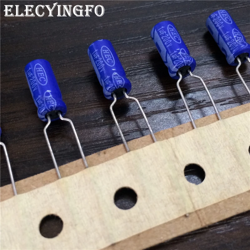 20pcs 1uF 200V1UF TaiWan HEC ZT Series 5x11mm 200V1uF Aluminum Electrolytic Capacitors