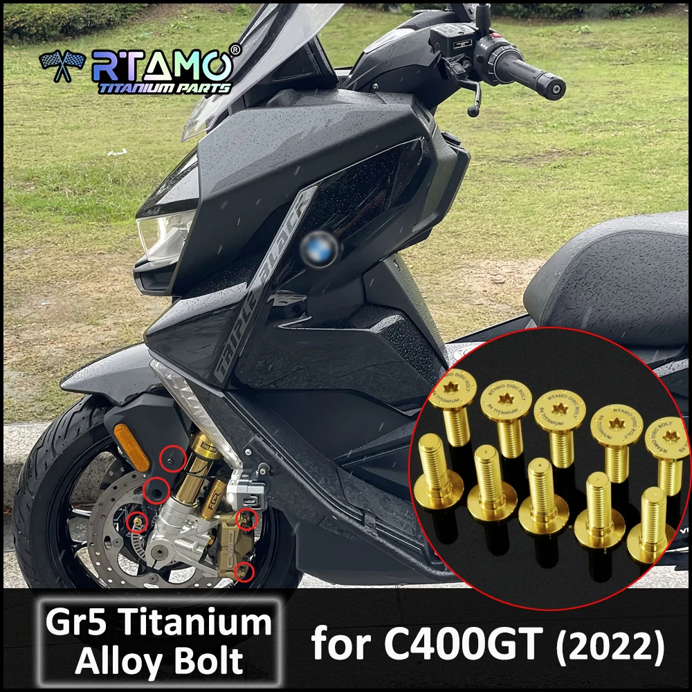 

RTAMO Gr5 Titanium Bolt Windshield Lever Bolt Front Fender Fork Caliper Brake Fluid Oil Tank Cover Fit for BMW C400GT