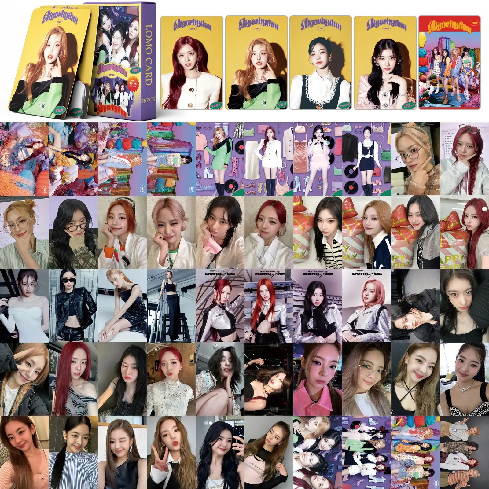 Kpop Idol Druo CardsITZY Photocards, Alajuster ythm Postcard, Fit for GérCollection, 55Pcs Set