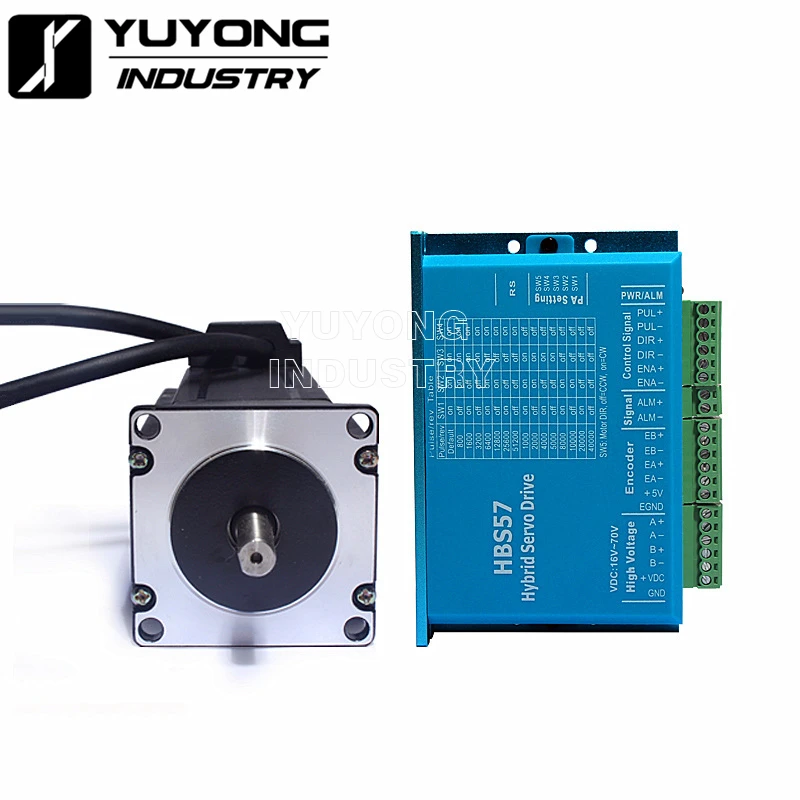 New Upgrade Digitial Display NEMA23 57mm DC16-60V HBS57 Closed loop Hybird Encoder Stepper Motor Drive Kit Easy Servo for CNC