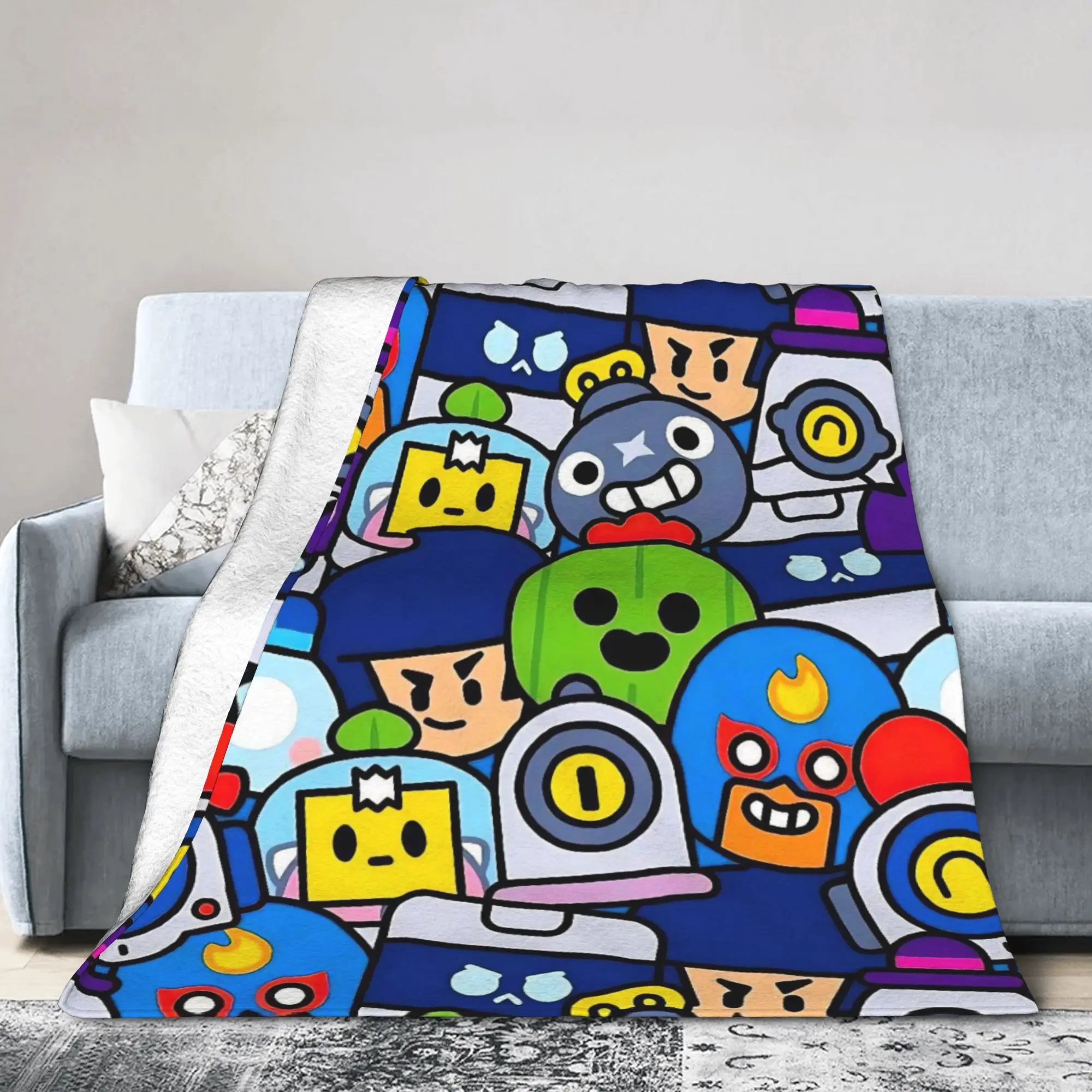 Sandy Leon Spike Game Blankets Flannel All Season  Portable Soft Throw Blankets for Bedding Office Plush Thin Quilt