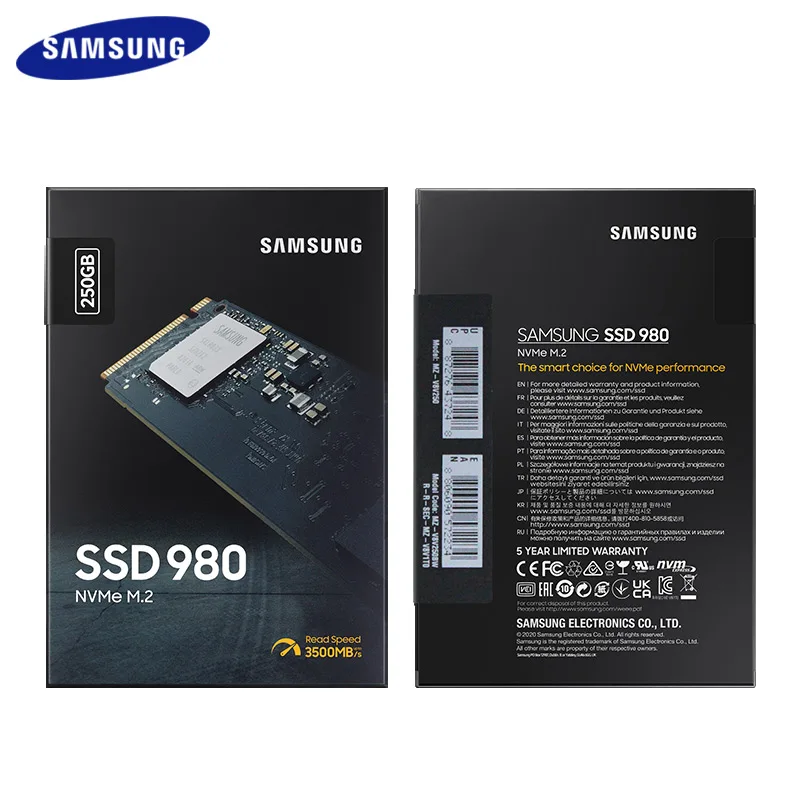 Samsung-disco rígido interno ssd 980 m. 2 2280 nvme, disco de estado sólido, 250gb, 500gb, 1 também, tlc até 3100 mb/s, original