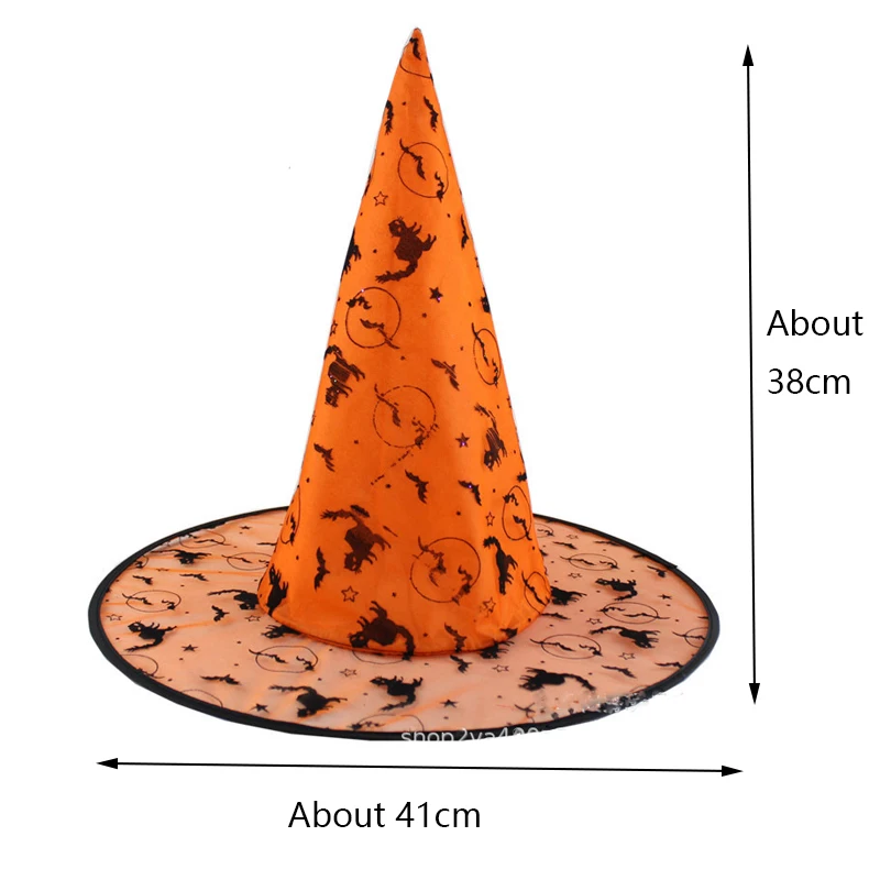Halloween Witch Hat Black Spider Skull Anime Witch Headband Hat Party Costume Accessories Women Wide Brim Foldable Pointed Caps