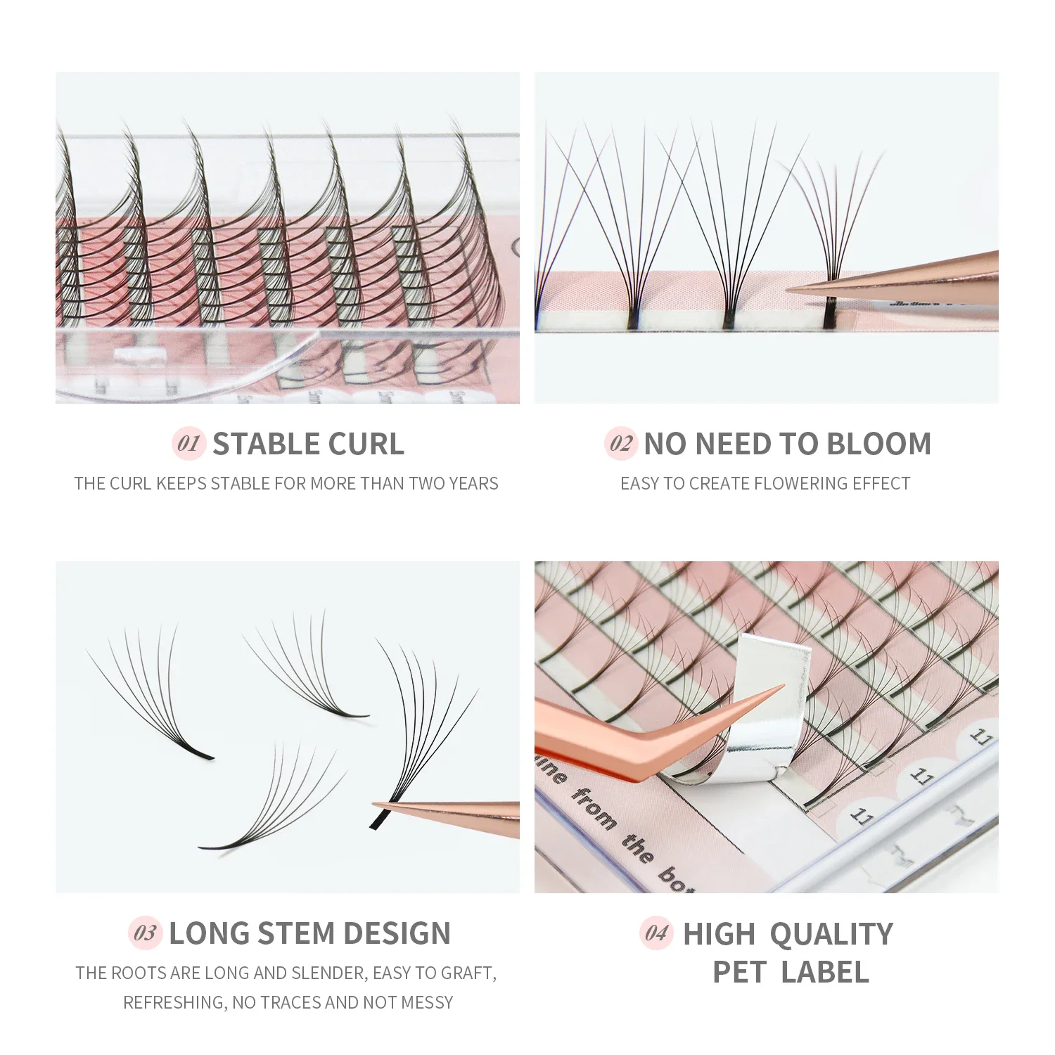 ANNAFRIS Premade Fan Lash Extensions Long Stems 3d/4d/5d/6d Russian Volume Premium Mink Cluster False Eyelashes Makeup Cilios