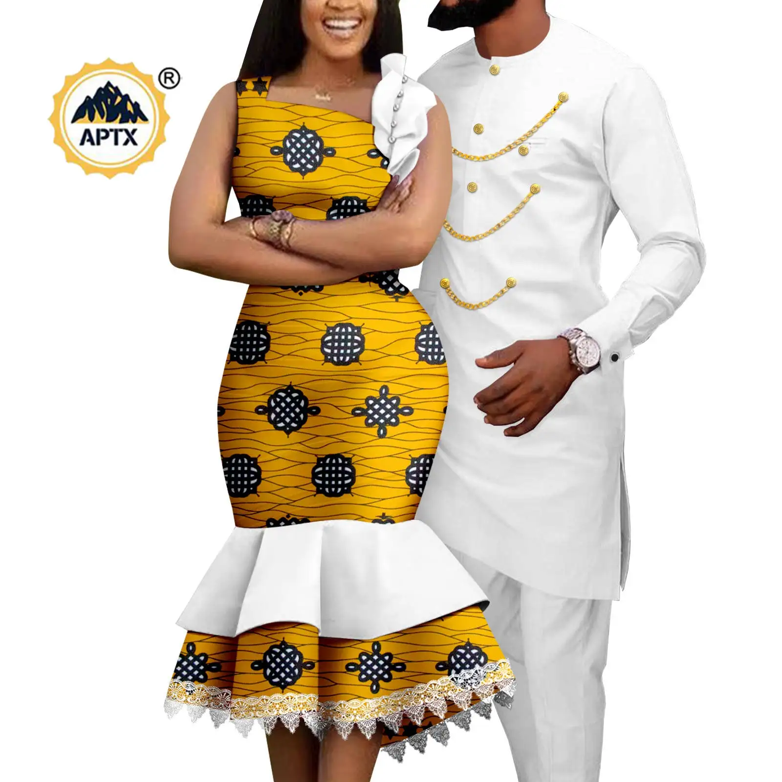 Dashiki African Slim Dresses for Women Matching Couple Outfits Men Chain Shirts and Pants Sets Wedding Party Clothes Y23C039 - AliExpress 200000532 Dashiki African Slim Dresses for Women Matching Couple Outfits Men Chain Shirts and Pants Sets Wedding Party Clothes Y23C039 - AliExpress 200000532