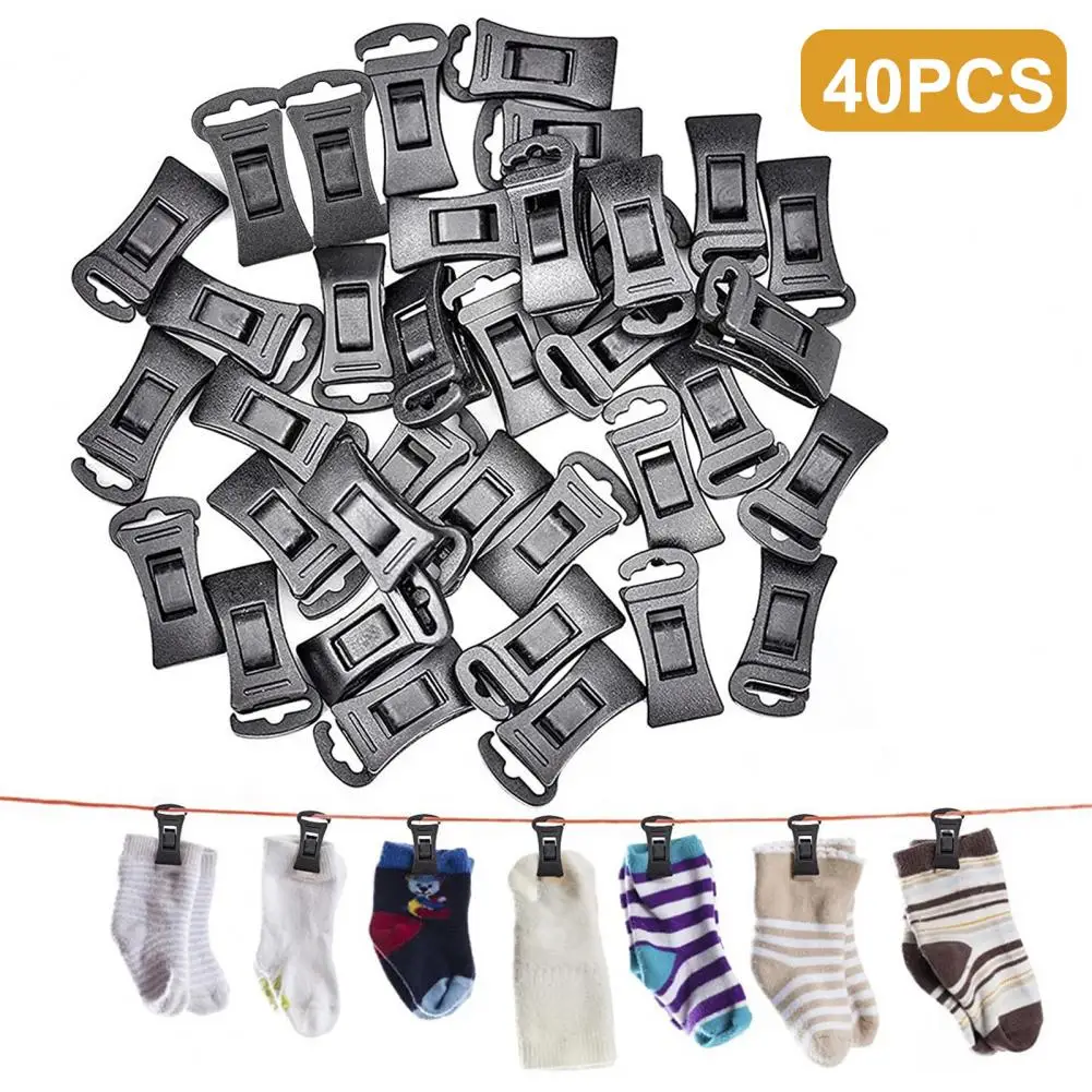 

40Pcs Sock Clip Non-slip Convenient Sock Closet Hanging Clothespins Clothes Pegs for Washing Machine and Dryer Sock Holder