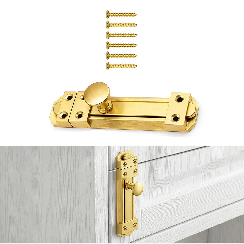 5 Inch Solid Brass Sliding Door Lock Duty Security Gate Bolt Latch For Home Bathroom Cabinet Cupboard Hardware