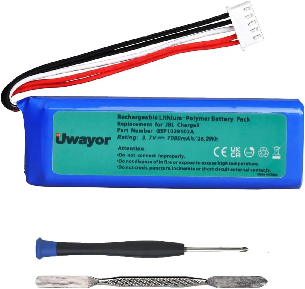 

Uwayor 7080mAh Replacement Battery for JBL Charge 3, GSP1029102A, High Capacity Battery for JBL Charge 3 Bluetooth Speaker