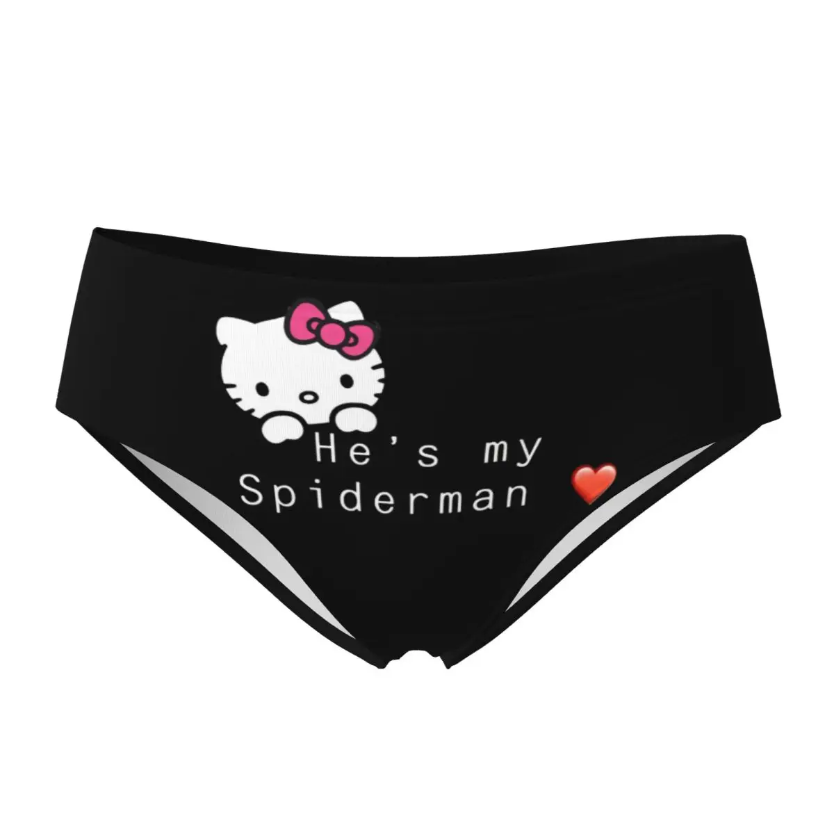 

Hello Kitty He's My Spiderman Women Briefs Underwear Panties Hot Polyester Underpants for Female S-4XL