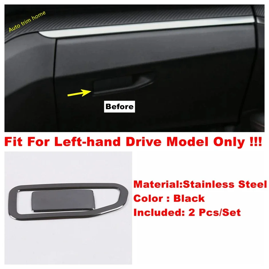 Glove Box Cover Copilot Storage Clasp Handle Bowl Sequins Sticker Trim For Peugeot 3008 5008 GT 2017 - 2023 Car Accessories