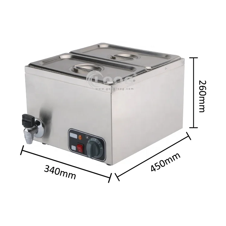 Double Pot Stainless Steel Melting Machine 220V Commercial Water Heating for Chocolate High Productivity-Used Tap Factory