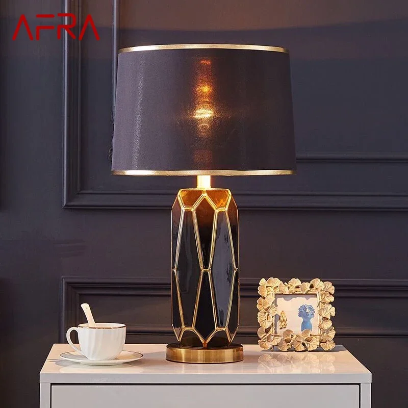 AFRA Contemporary ceramics Table Lamp luxurious Living Room Bedroom  Bedside Desk Light  Hotel engineering Decorative