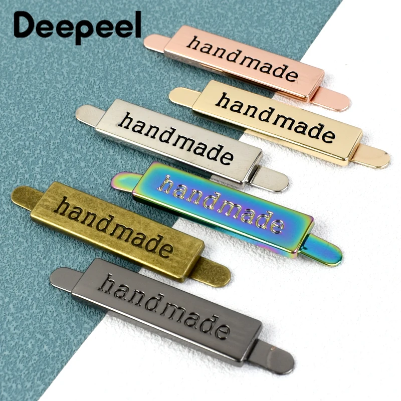 Deepeel 36*10mm Metal Bag Label Buckles Handbag Decor Tag Clasps Backpack Shoes DIY Leather Craft Hardware Accessory,10/20/50Pcs