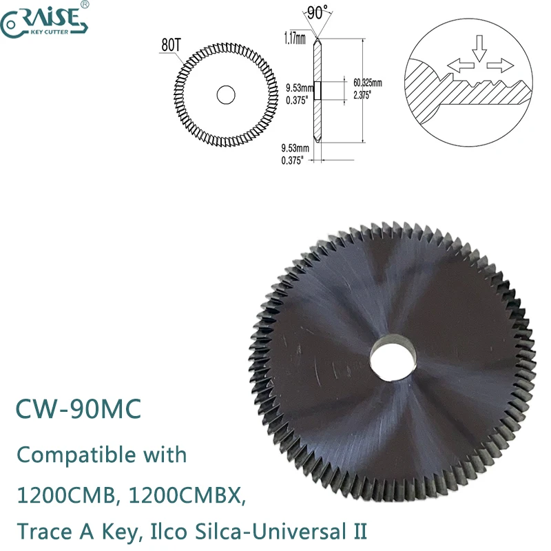 

HPC CW-90MC Cutter Compatible with HPC 1200CMB 1200CMBX Trace A Key Ilco Silca-Universal II Key Copy Machine