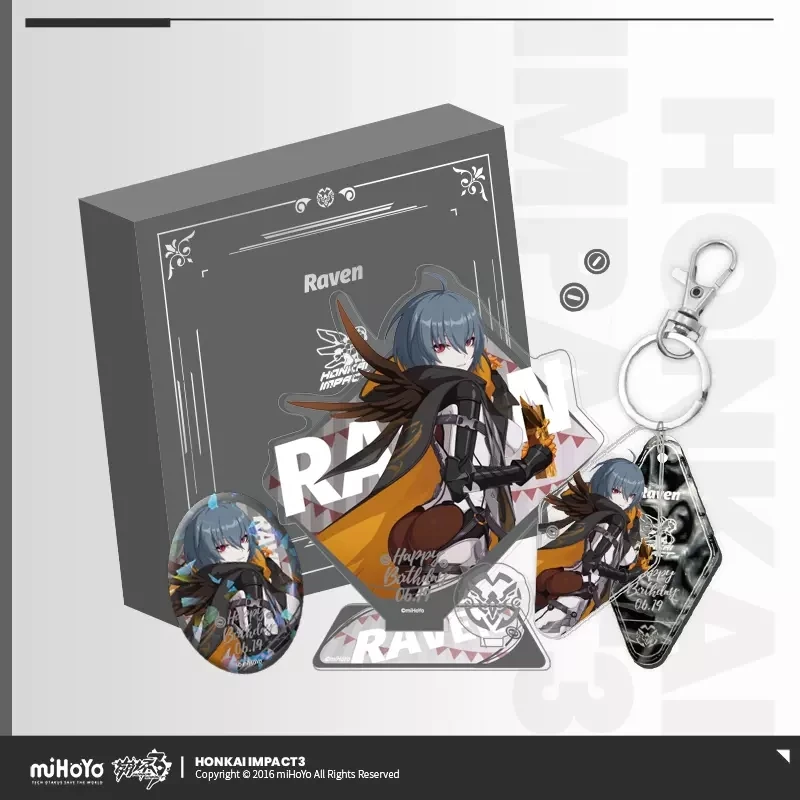 

[Genuine] Honkai Impact 3 RAVEN 2022 Birthday Gift Box Games Anime Accessories Stands Badges Pendants Cosplay Collectibles Gifts