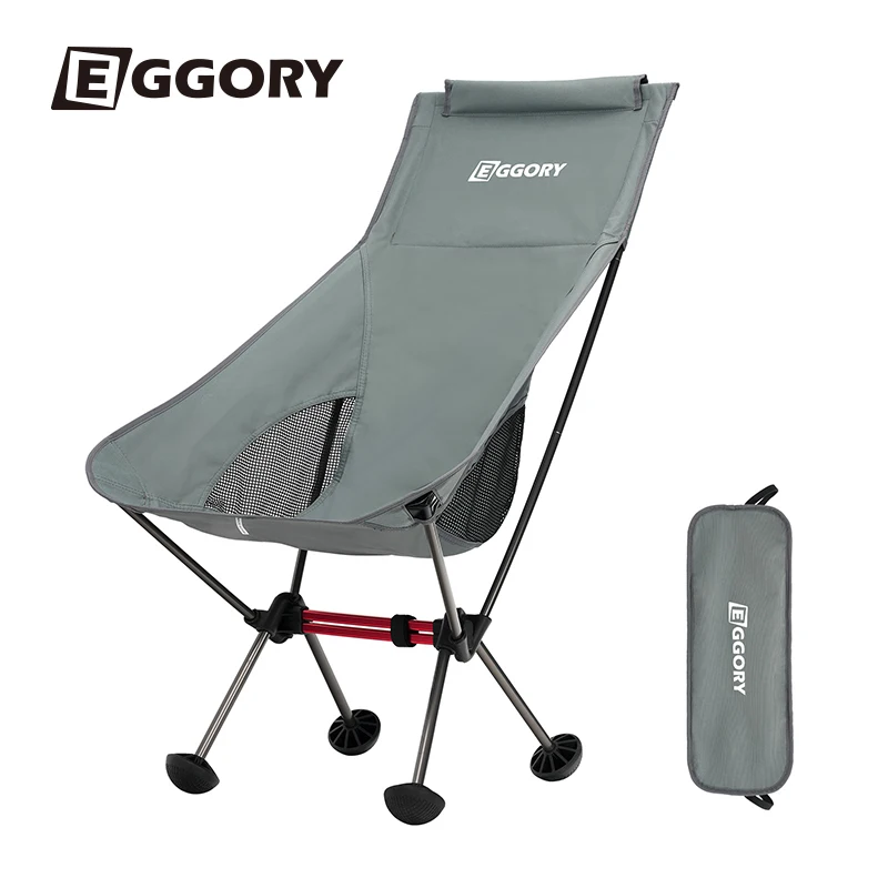 

EGGORY-Portable Folding Chair for Camping, Fishing Chair, Double Crossbar, Ultralight Picnic Chair, Outdoor Travel Beach Seat