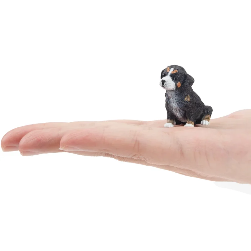 Simulation Dog Pet Animal Model Toy Mini Sitting Bernese Mountain Puppy Figures Dolls Action Figurines Toys for Children Gift