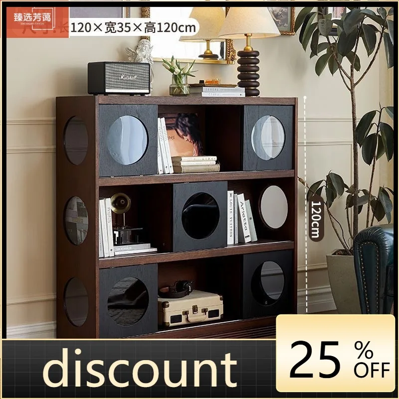 

LH small apartment storage floor locker solid wood free combination low cabinet living room