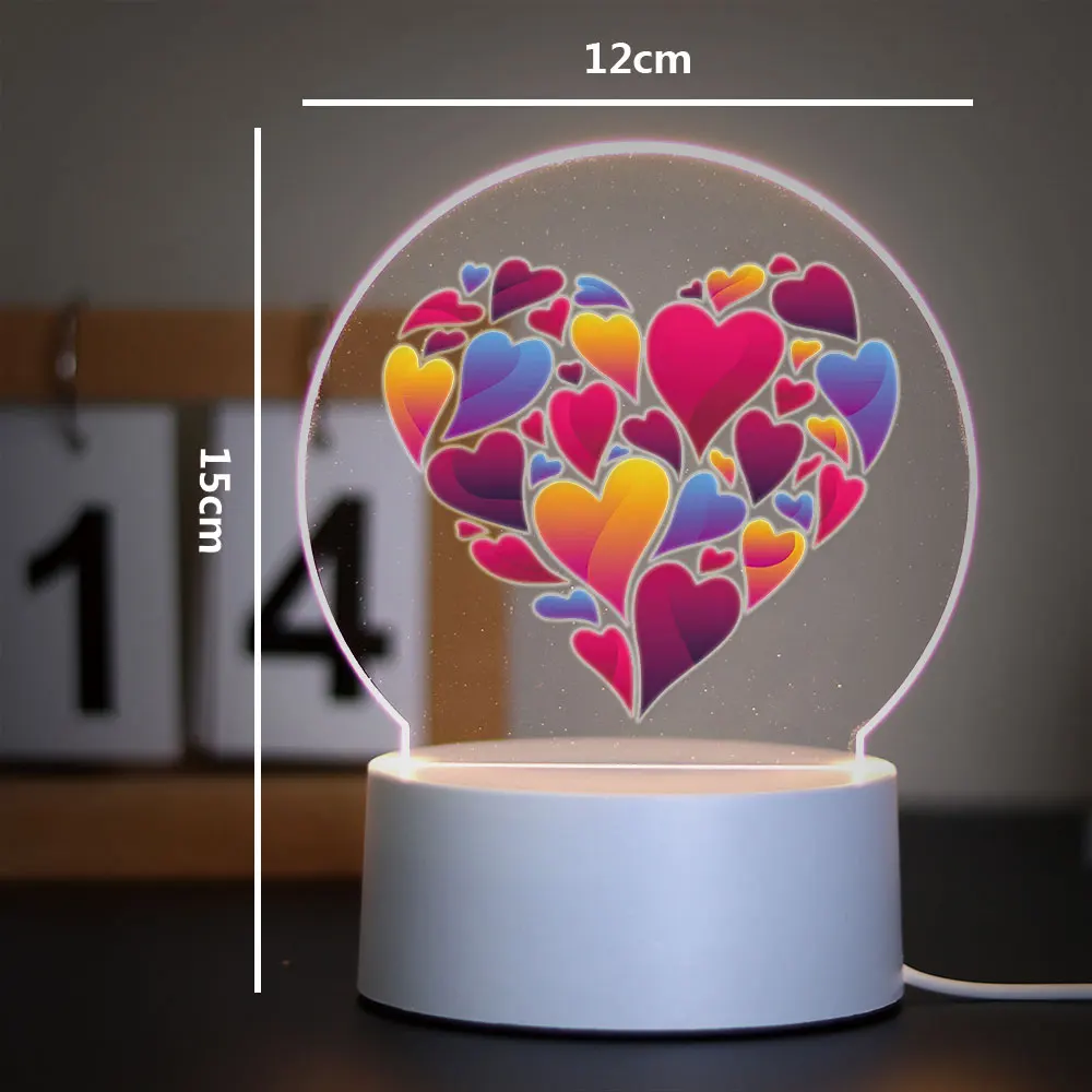 Send to your lover Acrylic Led Night Lamp for Bedroom Decor Girlfriend Lovers Gift