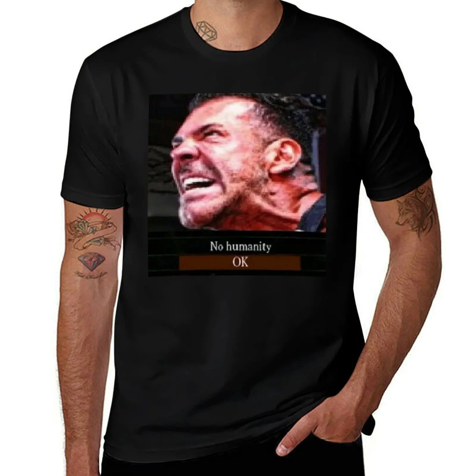 

Rich Piana No Humanity T-Shirt funny meme t-shirts street wear graphic t shirts shirts graphic tee men