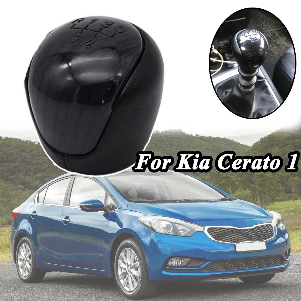 5 Speed Gear Shift Knob For Kia Cerato 1 (LD) 2003 2004 2008 Car-styling Shifter Lever Pen Manual MT 5Speed Black Pu Leather