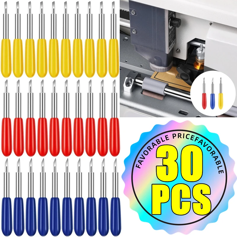 30/10 個 30/45/60 度交換刃ローランド Cricut プロッタブレードナイフカッター刃電動工具用カッティングプロッタ