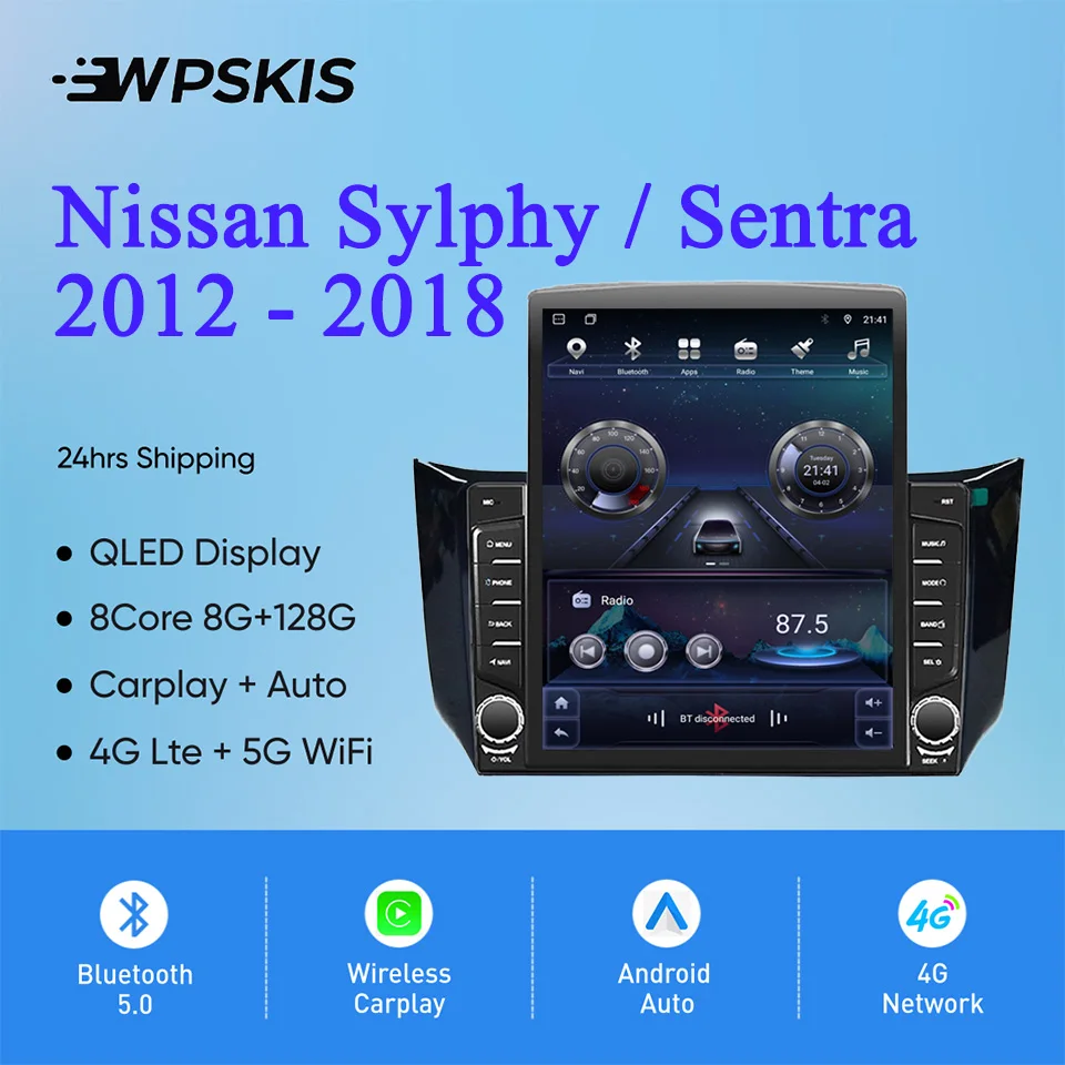 Android 14 8Core 128G Radio de coche Audio Video reproductor de DVD Multimedia GPS Navi HU para Nissan Sylphy Sentra 2012 - 2018 Carplay Auto