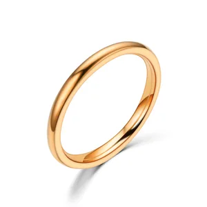 Edelstahlringe für Frauen einfache Titanringe, rosa Gold, Mädchengeschenke, dünne Mode, 2mm 10 Hauptverkaufsring Trubly Wire - №2