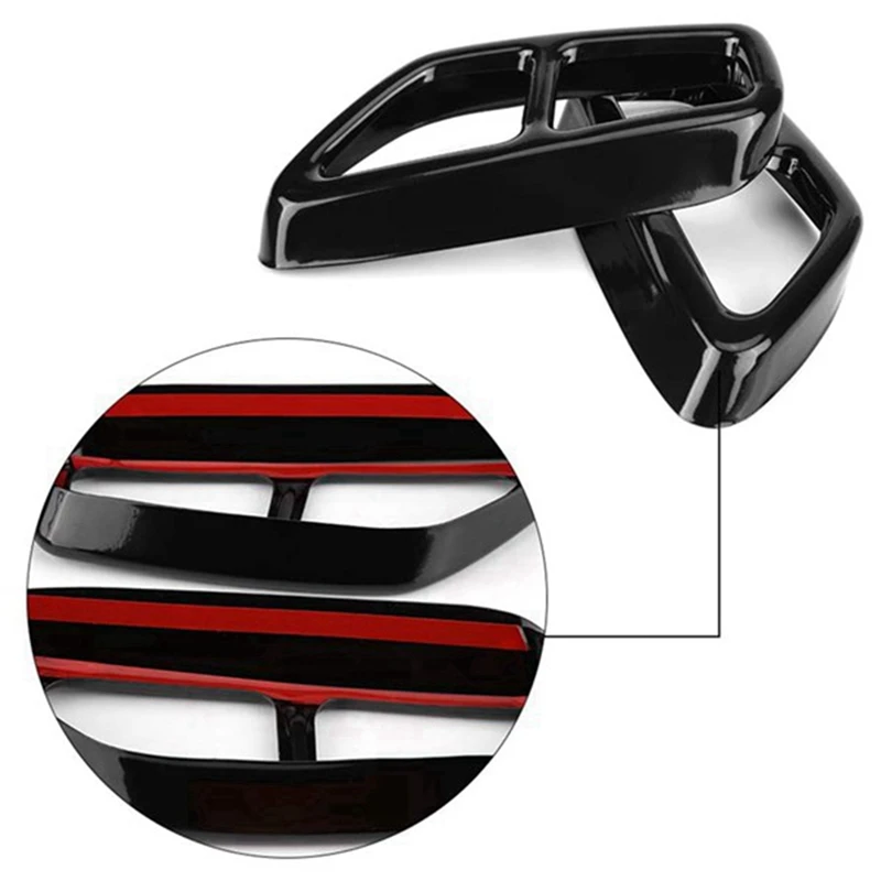 1Pair Car ABS Black Exhaust Tailpipe Cover Trim Replacement Parts Accessories  For BMW 5 Series G30 528Li 530Li 2017-2018