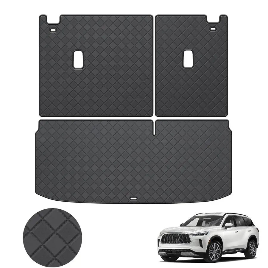 

Mat amp Backrest Mat Fit for 20222025 Infiniti QX60 Leather Trunk Liner Back Seat Cover Protector All Weather Protection PU Leat