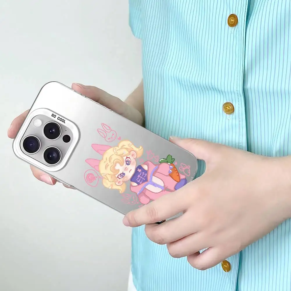 حافظة هاتف D-Dora رائعة لهاتف آيفون 17 16 15 14 13 12 11 Pro Max X XS XR 7 8 Plus غطاء مقاوم للصدمات بالكهرباء الفضية IMD #6