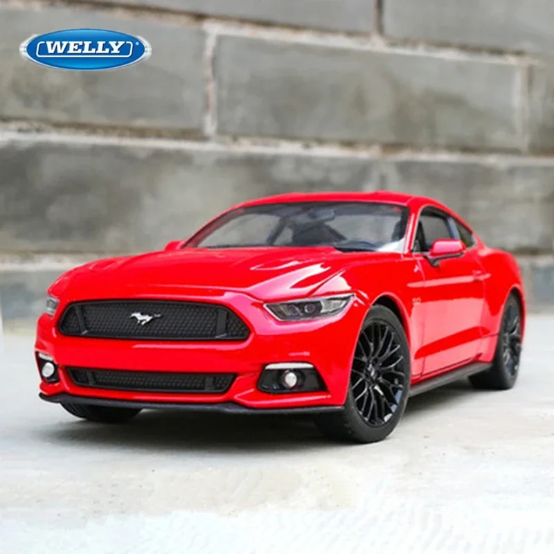 Welly 1:24 Ford Mustang GT Alloy Sports Car Model Diecast Metal Toy Vehicles Car Model Simulation Childrens Toys Gift Collection