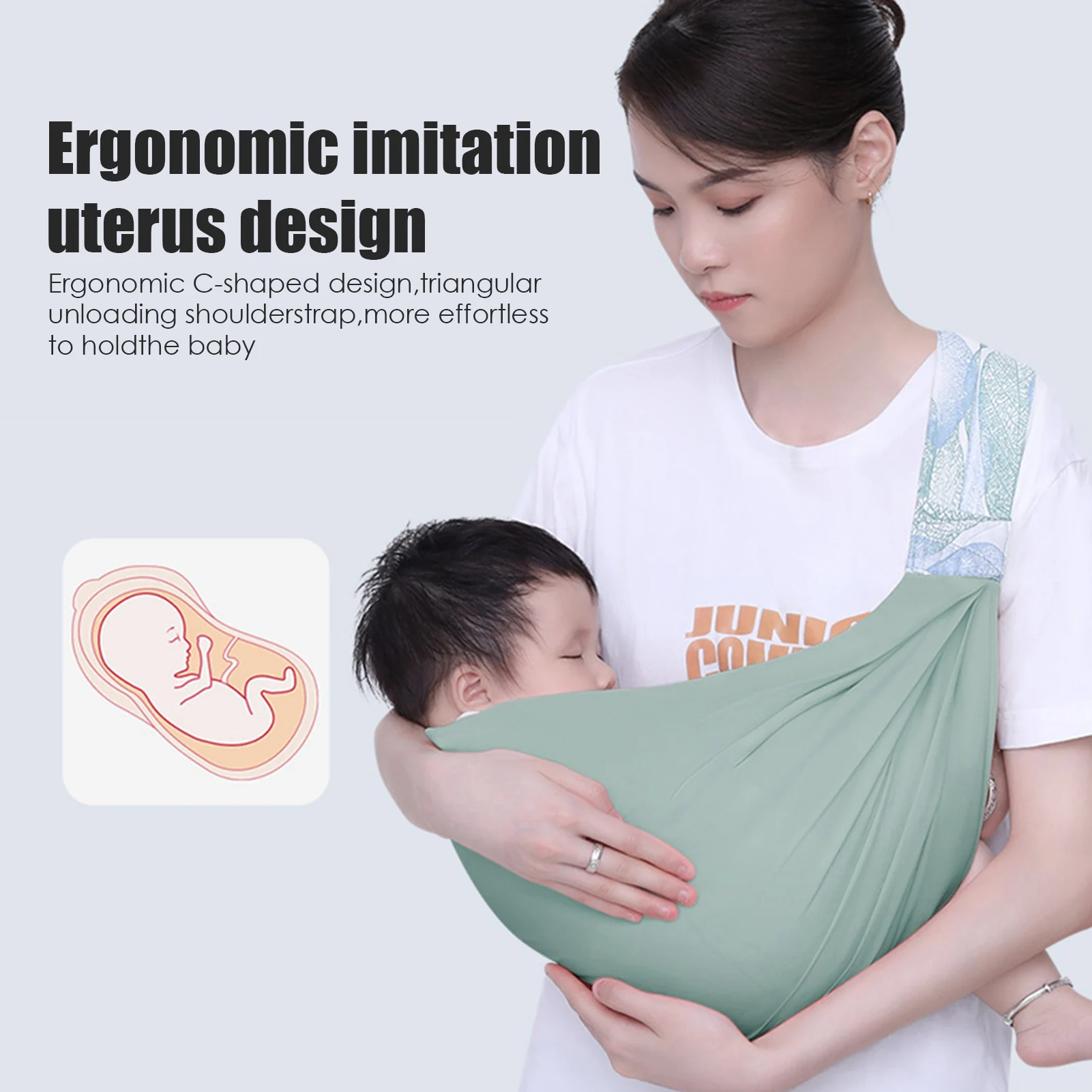 3-in-1 Baby Sling Carrier Hand-Free Adjustable Moisture Wicking And Breathable Infant Kangaroo Bag For Newborn Outdoor Accessory