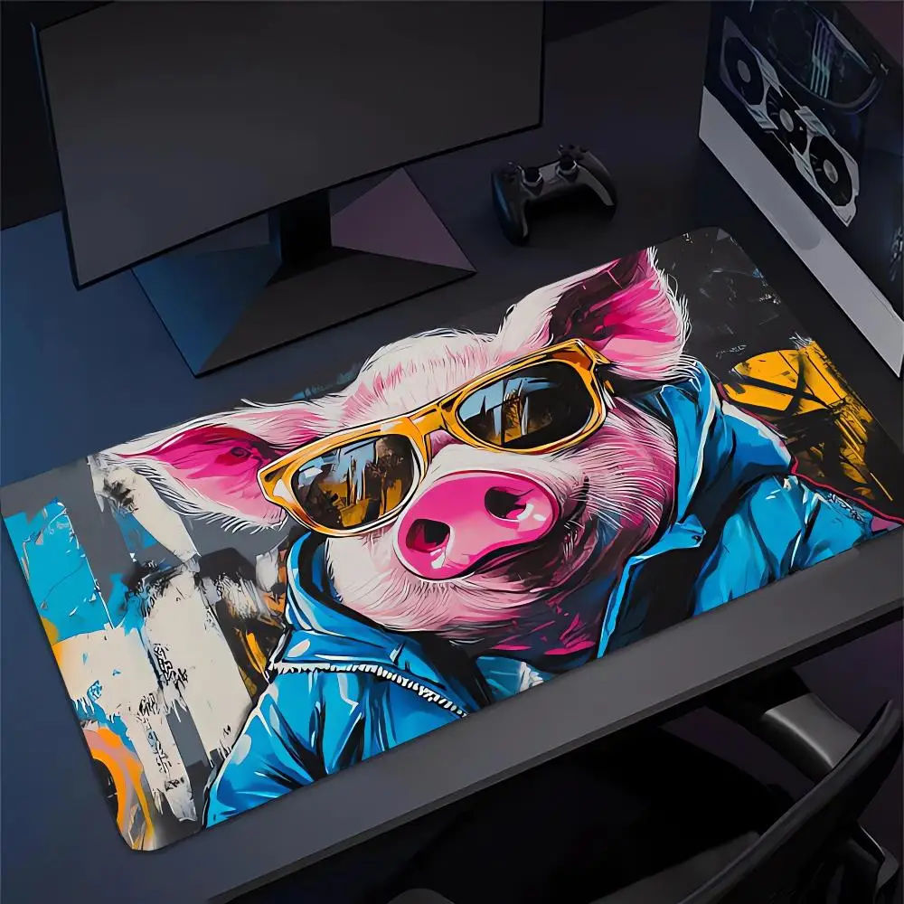 

Интересный коврик для мыши с изображением свиньи в солнцезащитных очках, большой коврик для компьютера, офиса, ПК, игровой коврик для стола, коврик для игровой клавиатуры, милые коврики с животными для рабочего стола