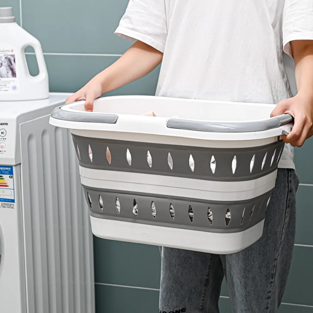 

1PC Home Foldable Wall Hanging Clothes Laundry Basket Bathroom Laundry Basket Plastic Laundry Multi Functional Storage Basket