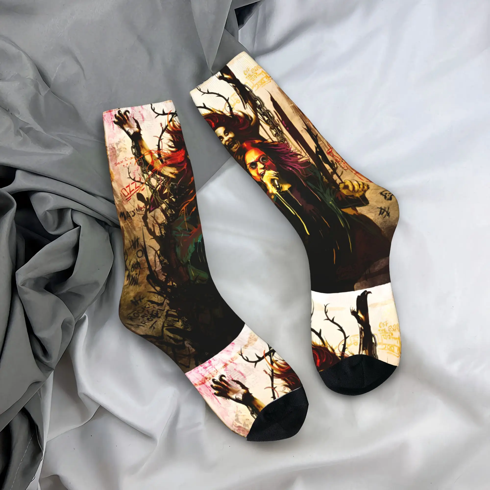

Чулки рок-группы для женщин и мужчин Ozzy Osbourne, носки с 3d принтом, мягкие дышащие корейские носки, весенние спортивные противоскользящие носки для бега
