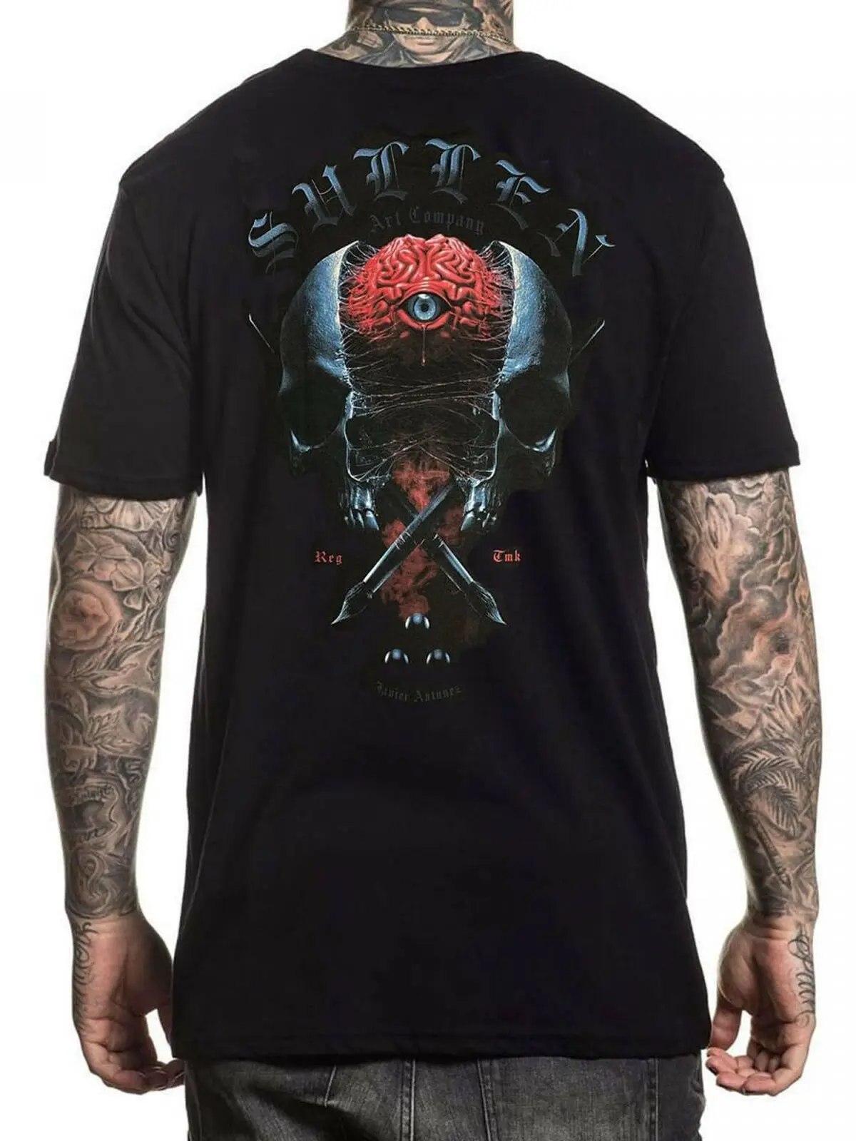 

Sullen Men's T-shirt MINDS EYE Tattoos Urban Design Skull Premium Quality