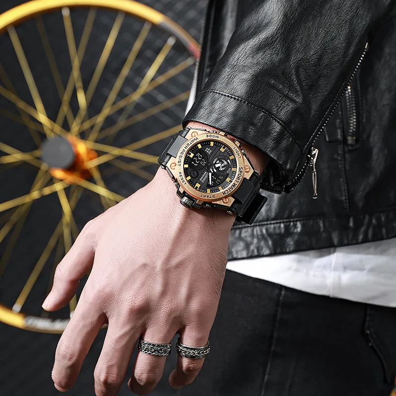 ساعة إلكترونية عصرية جديدة لعام 2025 للمراهقين كورية متعددة الوظائف رياضية خارجية مضيئة للطلاب كوارتز عرض مزدوج