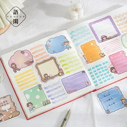 Bloc-notes en papier Non collant, 100 feuilles/sac, 6 Types de bloc-notes, pour les messages, le journal, le journal, le journal, kawaii