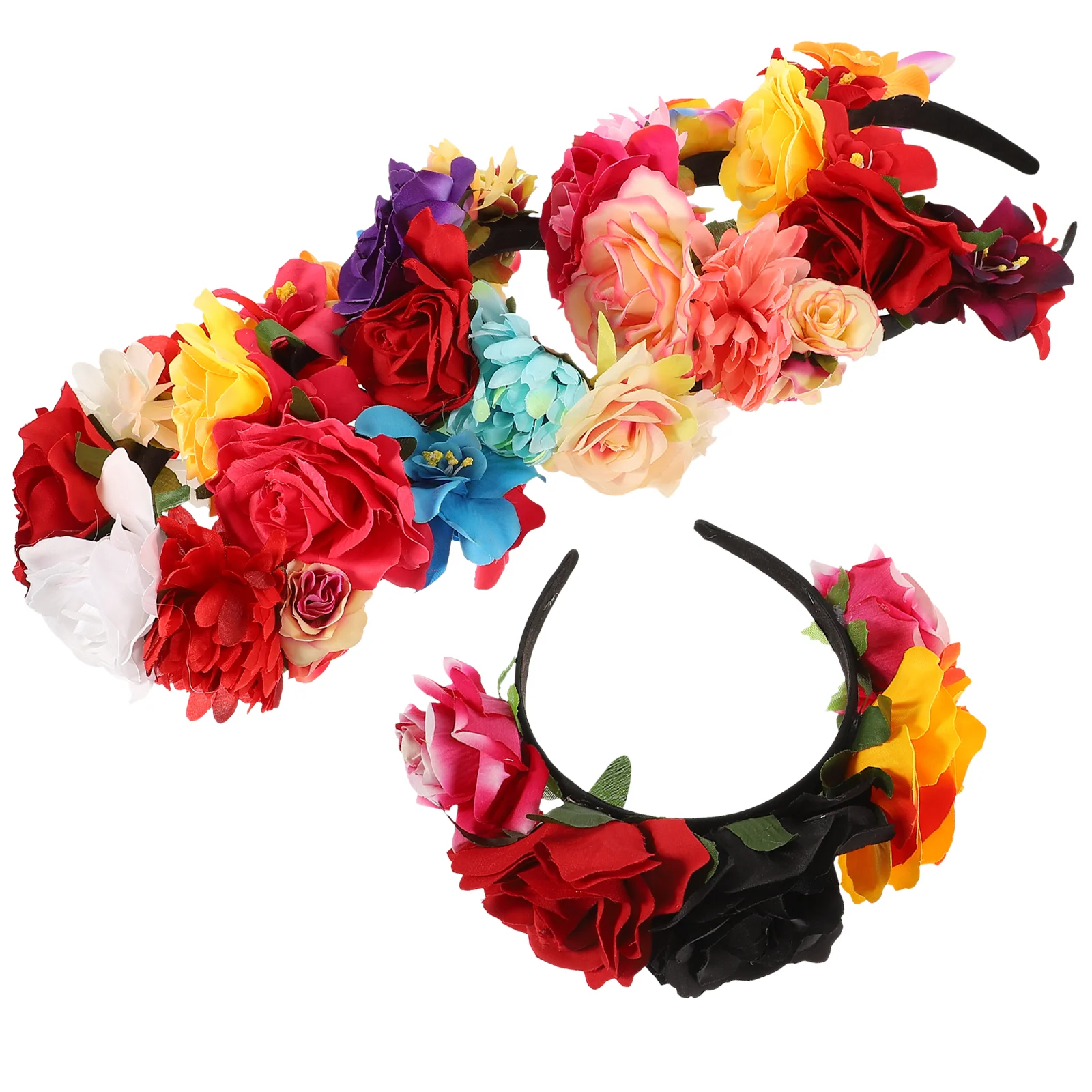 

6 Pcs 6pcs Floral Crown Goth Accessories for Women Head Bands Headband with Flower Costume Halloween Day of The Dead