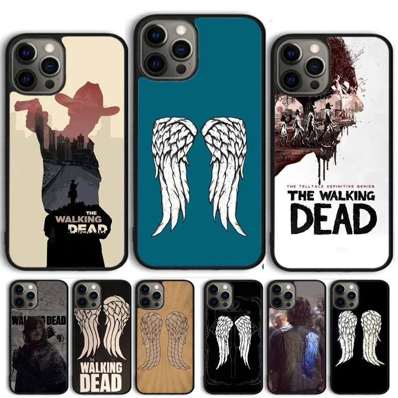 Daryl Dixon Wings Zombie Phone Case Cover For iPhone 15 16 11 13 14 Pro Max 12 mini Plus X XS Max XR Fundas