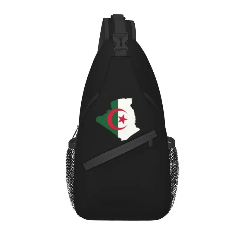 Cool Algeria Map Flag 2222 Sling Bag for Traveling Men Chest Crossbody Backpack Shoulder Daypack