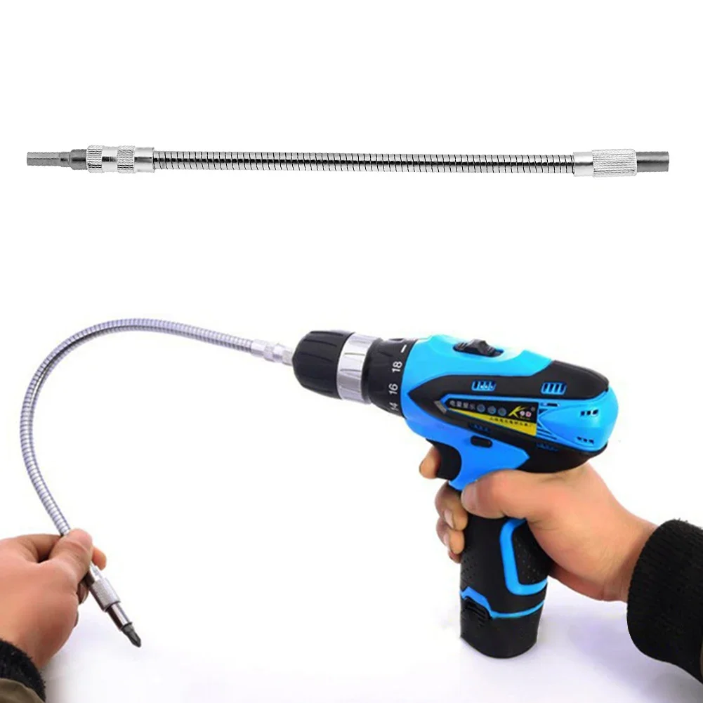 150/200mm Hexagonal Handle Flexible Shaft Metal Extension Screwdriver Drill Bit Holder Connecting Link for Manual Drill Chuck