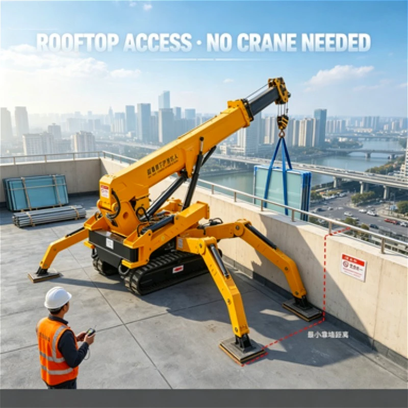 Remote Control Spider Crane 3T 5T 8T Telescopic Boom Compact Mini Crawler Mobile For Restricted Areas Factory Price