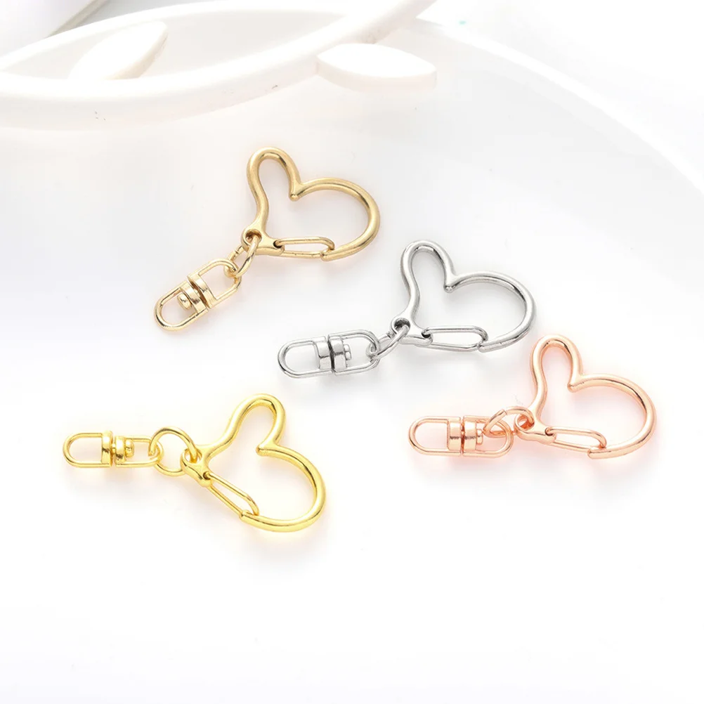 

40pcs Heart Clasps For Keychain Diy Metal Connectors Jewelry Making Findings Accessories Snap Buckles Craft Supplies